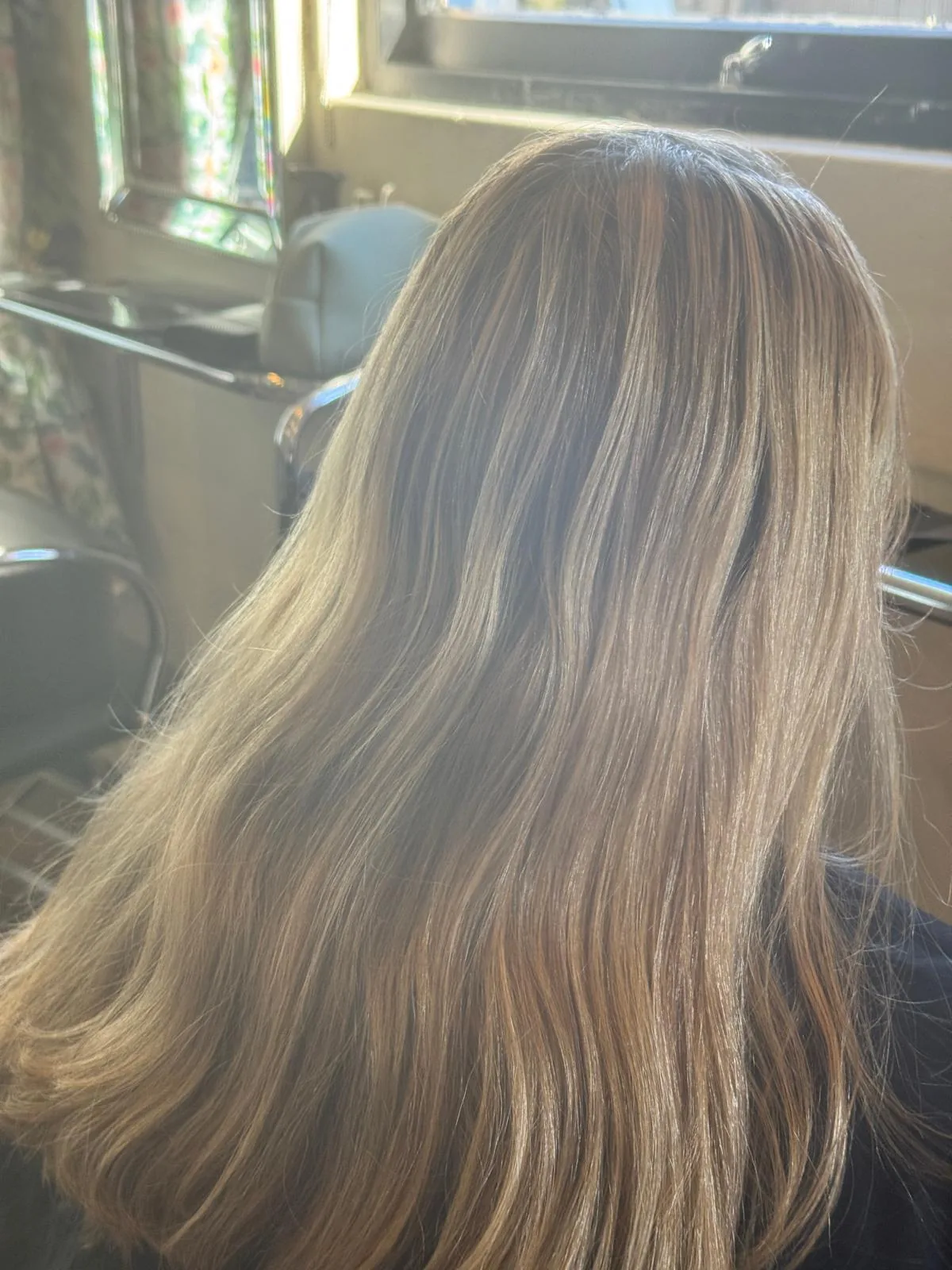 Ash blonde long layers, Christchurch colourist