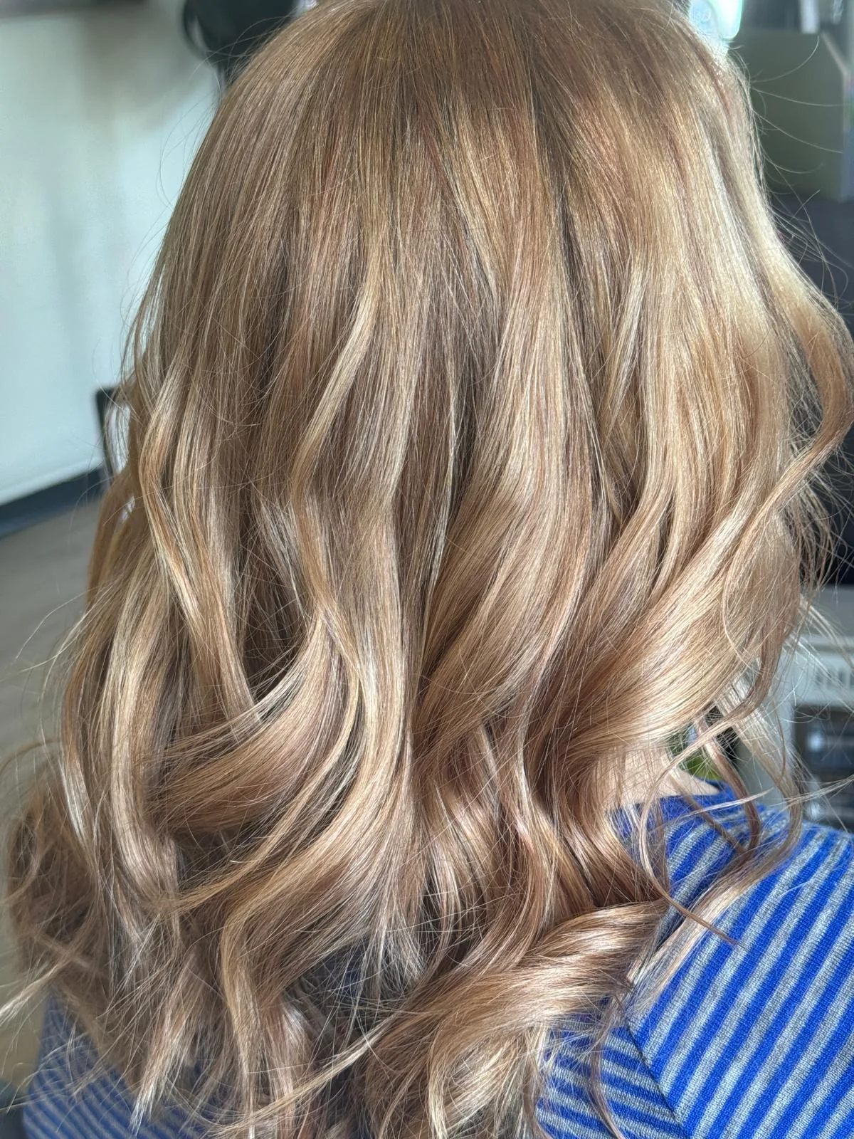 Honey blonde balayage waves, Christchurch